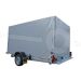 Grijze huif voor de Humbaur HKT zakbare transporter 250 x 156 cm met een dakhoogte van 160 cm vanaf de laadvloer.