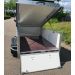 Bagagewagen Powertrailer optie achterbord opengaand zonder bovensteun en deksel naar voren scharnierend.