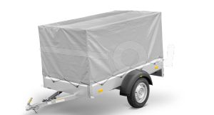 Huif compleet voor Humbaur 1000 serie Steely 205x110, 100cm hoog grijs. Ongemonteerd