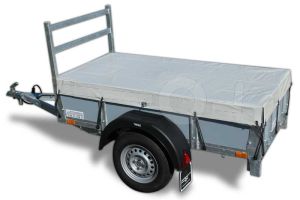 Vlakzeil compleet, voor Twins Trailers bakwagen 307x132, grijs, ongemonteerd