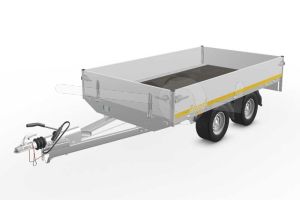 Eduard plateauwagen 2514-4-PB30-100-56, 250x145cm, bruto 1000kg, laadvloerhoogte 56cm, geremde tandemasser.