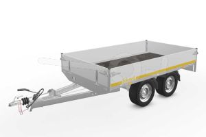 Eduard plateauwagen 2514-4-PB30-100-63, 250x145cm, bruto 1000kg, laadvloerhoogte 63cm, geremde tandemasser.