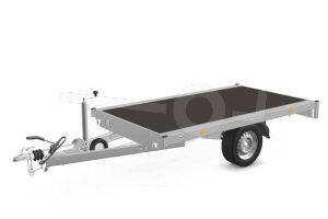 Eduard plateauwagen 2615-3-PV-180-63, Lxb 260x150cm, Bruto 1800kg (1560kg netto), Lvh 63cm, Vlak zonder borden, Enkelas geremd, Banden 195/50R13