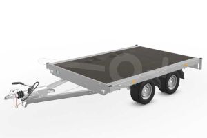 Eduard plateauwagen 2618-4-PV-075-56, Lxb 260x180cm, Bruto 750kg (295kg netto), Lvh 56cm, Vlak zonder borden, Tandemas geremd, Banden 195/55R10
