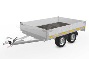 Eduard plateauwagen 2618-4-PB30-075-63, Lxb 260x180cm, Bruto 750kg (253kg netto), Lvh 63cm, Alu borden 30cm, Tandemas geremd, Banden 195/50R13