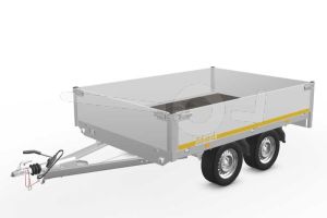 Eduard plateauwagen 2618-4-PB40-075-63, Lxb 260x180cm, Bruto 750kg (235kg netto), Lvh 63cm, Alu borden 40cm, Tandemas geremd, Banden 195/50R13