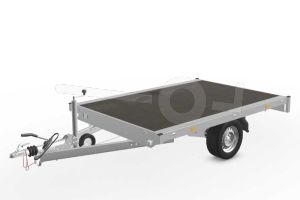 Eduard plateauwagen 2618-3-PV-135-63, Lxb 260x180cm, Bruto 1350kg (1027kg netto), Lvh 63cm, Vlak zonder borden, Enkelas geremd, Banden 195/50R13