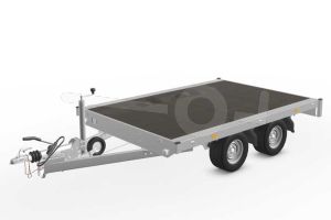 Eduard plateauwagen 2618-4-PV-200-56, Lxb 260x180cm, Bruto 2000kg (1545kg netto), Lvh 56cm, Vlak zonder borden, Tandemas geremd, Banden 195/55R10