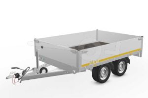 Eduard plateauwagen 2618-4-PB40-200-63, Lxb 260x180cm, Bruto 2000kg (1485kg netto), Lvh 63cm, Alu borden 40cm, Tandemas geremd, Banden 195/50R13