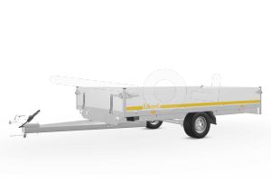 Eduard plateauwagen 3015-1-P3-0756, Lxb 300x150cm, Bruto 750kg (475kg netto), Lvh 56cm, Alu borden 30cm, Enkelas ongeremd, Banden 195/55R10.