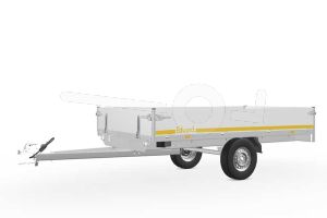 Eduard plateauwagen 3015-1-P3-0772, Lxb 300x150cm, Bruto 750kg, Lvh 72cm (475kg netto), Alu borden 30cm, Enkelas ongeremd, Banden 155/80R13.