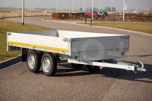 Eduard plateauwagen met 40cm borden, 310x160cm, bruto laadvermogen 750kg ongeremd, laadvloerhoogte 72cm