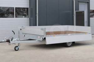 Eduard enkelas plateauwagen 310x160cm met 30cm borden, bruto laadvermogen 1350kg en laadvloerhoogte 63cm