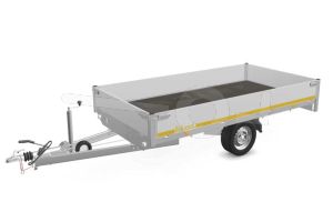 Eduard plateauwagen 3116-3-PB30-180-63, Lxb 310x160cm, Bruto 1800kg (1466kg netto), Lvh 63cm, Alu borden 30cm, Enkelas geremd, Banden 195/50R13