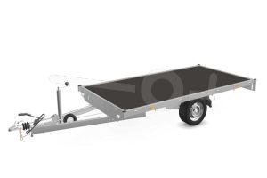 Eduard plateauwagen 3116-3-PV-180-63, Lxb 310x160cm, Bruto 1800kg (1510kg netto), Lvh 63cm, Vlak zonder borden, Enkelas geremd, Banden 195/50R13