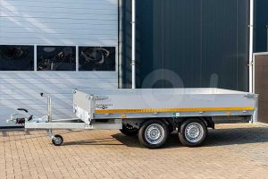 Eduard plateauwagen tandemas 310x160cm met 30cm borden, bruto laadvermogen 2000kg en laadvloerhoogte 72cm