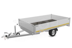Eduard plateauwagen 3118-3-PB40-180-63, Lxb 310x180cm, Bruto 1800kg (1424kg netto), Lvh 63cm, Alu borden 40cm, Enkelas geremd, Banden 195/50R13