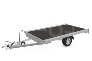 Eduard plateauwagen 3118-3-PV-180-63, Lxb 310x180cm, Bruto 1800kg (1491kg netto), Lvh 63cm, Vlak zonder borden, Enkelas geremd, Banden 195/50R13