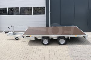 Eduard plateauwagen 3118-4-PV-200-56, Lxb 310x180cm, Bruto 2000kg (1551kg netto), Lvh 56cm, Vlak zonder borden, Tandemas geremd, Banden 195/55R10