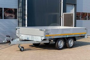 Eduard plateauwagen 3118-4-PB30-200-72, Lxb 310x180cm, Bruto 2000kg (1503kg netto), Lvh 72cm, Alu borden 30cm, Tandemas geremd, Banden 155R13