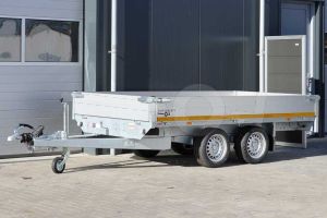 Eduard plateauwagen 3118-4-P3-3563, Lxb 310x180cm, Bruto 3500kg (3076kg netto), Lvh 63cm, Alu borden 30cm, Tandemas geremd, Banden 195/50R13