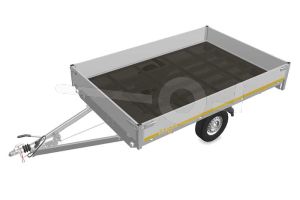 Eduard plateauwagen 3120-3-PB30-100-72, Lxb 310x200cm, Bruto 1000kg (646kg netto), Lvh 72cm, Alu borden 30cm, Enkelas geremd, Banden 155R13