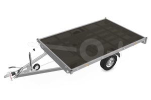 Eduard plateauwagen 3120-3-PV-135-72, Lxb 310x200cm, Bruto 1350kg (673kg netto), Lvh 72cm, Vlak zonder borden, Enkelas geremd, Banden 165R13