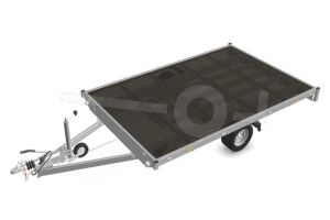 Eduard plateauwagen 3120-3-PV-150-56, Lxb 310x200cm, Bruto 1500kg (1173kg netto), Lvh 56cm, Vlak zonder borden, Enkelas geremd, Banden 195/55R10