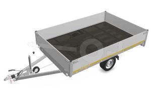 Eduard plateauwagen 3120-3-PB40-180-63, Lxb 310x200cm, Bruto 1800kg (1406kg netto), Lvh 63cm, Alu borden 40cm, Enkelas geremd, Banden 195/50R13