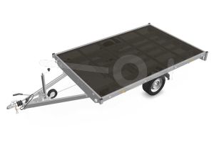 Eduard plateauwagen 3120-3-PV-180-63, Lxb 310x200cm, Bruto 1800kg (1473kg netto), Lvh 63cm, Vlak zonder borden, Enkelas geremd, Banden 195/50R13