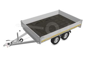 Eduard plateauwagen 3120-4-PB30-200-72, Lxb 310x200cm, Bruto 2000kg (1485kg netto), Lvh 72cm, Alu borden 30cm, Tandemas geremd, Banden 155R13