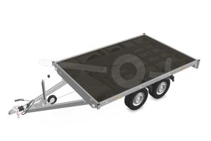 Eduard plateauwagen 3120-4-PV-250-72, Lxb 310x200cm, Bruto 2500kg (1998kg netto), Lvh 72cm, Vlak zonder borden, Tandemas geremd, Banden 165R13