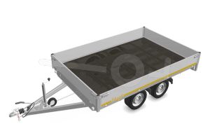 Eduard plateauwagen 3120-4-PB30-270-63, Lxb 310x200cm, Bruto 2700kg (2147kg netto), Lvh 63cm, Alu borden 30cm, Tandemas geremd, Banden 195/50R13