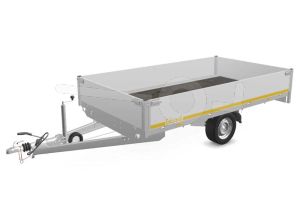 Eduard plateauwagen 3318-3-PB40-180-63, Lxb 330x180cm, Bruto 1800kg (1392kg netto), Lvh 63cm, Alu borden 40cm, Enkelas geremd, Banden 195/50R13