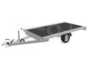 Eduard plateauwagen 3318-3-PV-180-63, Lxb 330x180cm, Bruto 1800kg (1460kg netto), Lvh 63cm, Vlak zonder borden, Enkelas geremd, Banden 195/50R13