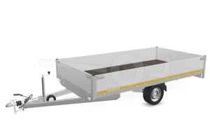 Eduard plateauwagen 3518-3-PB40-180-63, Lxb 350x180cm, Bruto 1800kg (1371kg netto), Lvh 63cm, Alu borden 40cm, Enkelas geremd, Banden 195/50R13