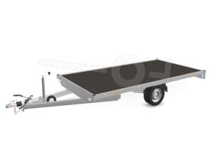 Eduard plateauwagen 3518-3-PV-180-63, Lxb 350x180cm, Bruto 1800kg (1439kg netto), Lvh 63cm, Vlak zonder borden, Enkelas geremd, Banden 195/50R13