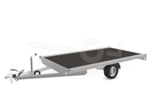 Eduard plateauwagen 3520-3-PV-180-63, Lxb 350x180cm, Bruto 1800kg (1439kg netto), Lvh 63cm, Vlak zonder borden, Enkelas geremd, Banden 195/50R13