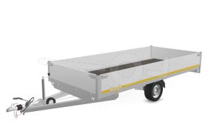 Eduard plateauwagen 4018-3-PB40-180-63, Lxb 406x180cm, Bruto 1800kg (1371kg netto), Lvh 63cm, Alu borden 40cm, Enkelas geremd, Banden 195/50R13