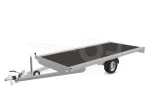 Eduard plateauwagen 4018-3-PV-180-63, Lxb 406x180cm, Bruto 1800kg (1439kg netto), Lvh 63cm, Vlak zonder borden, Enkelas geremd, Banden 195/50R13