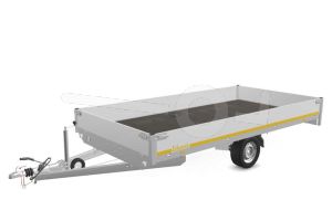 Eduard plateauwagen 4020-3-PB30-180-63, Lxb 406x200cm, Bruto 1800kg (1236kg netto), Lvh 63cm, Alu borden 30cm, Enkelas geremd, Banden 195/50R13