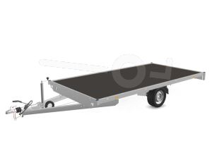 Eduard plateauwagen 4020-3-PV-180-63, Lxb 406x200cm, Bruto 1800kg (1315kg netto), Lvh 63cm, Vlak zonder borden, Enkelas geremd, Banden 195/50R13