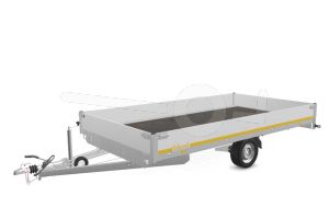 Eduard plateauwagen 4022-3-PB30-180-63, Lxb 406x220cm, Bruto 1800kg (1245kg netto), Lvh 63cm, Alu borden 30cm, Enkelas geremd, Banden 195/50R13
