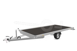 Eduard plateauwagen 4022-3-PV-180-63, Lxb 406x220cm, Bruto 1800kg (1299kg netto), Lvh 63cm, Vlak zonder borden, Enkelas geremd, Banden 195/50R13