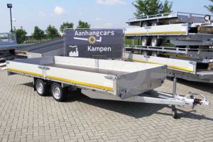 Eduard plateauwagen afmeting 506x200cm met 40cm borden, bruto laadvermogen 2700kg laadvloerhoogte 72cm.