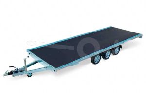 Eduard vlakke tridem plateauwagen zonder borden 5522-5-PV-350-56, afmeting laadvloer 556x220cm, bruto laadvermogen 3500kg, laadvloerhoogte 56cm, geremde 3 asser met 195/55R10 banden