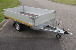 Eduard multitransporter 2615-1-POB30-075-63, 260x150cm enkelas 30cm aluminium borden 750kg ongeremd laadvloerhoogte 63cm