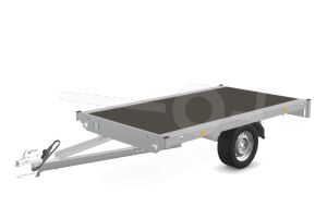 Eduard multitransporter 2615-3-POV-180-63, Lxb 260x150cm, Bruto 1800kg (1479kg netto), Lvh 63cm, Vlak zonder borden, Enkelas geremd, Banden 195/50R13, Met oprijplaten (geen lier).