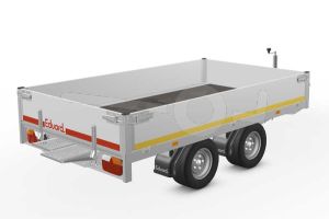 Eduard multitransporter 2615-4-PO3-2056, Lxb 260x150cm, Bruto 2000kg (1505kg netto), Lvh 56cm, Alu borden 30cm, Tandemas geremd, Banden 195/55R10, Met oprijplaten (geen lier).