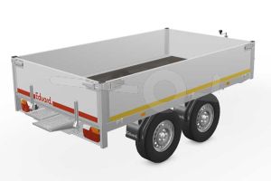 Eduard multitransporter 2615-4-PO4-2072, Lxb 260x150cm, Bruto 2000kg (1487kg netto), Lvh 72cm, Alu borden 40cm, Tandemas geremd, Banden 155R13, Met oprijplaten (geen lier).